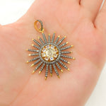 Load image into Gallery viewer, DP374. Diamond Silver Sun Pendant