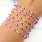 Load image into Gallery viewer, Sterling Silver Purple Color Enamel Chain