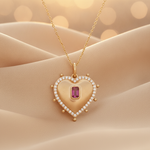 Load image into Gallery viewer, PHE38942RU. 14k Solid Gold Ruby and Diamond Heart Charm