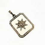 Load image into Gallery viewer, DP509A. Diamond Sterling Silver Rectangle Star Enamel Pendant
