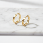 Load image into Gallery viewer, 15850021299. 14K Solid Gold Fancy Hollow Double Hoop Earrings