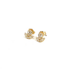 Load image into Gallery viewer, EFF51913. 14k Solid Yellow Gold Diamond Mushroom Studs