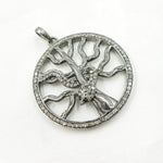 Load image into Gallery viewer, DP092. Diamond Silver Round Tree and Snake Pendant with Blue Sapphire