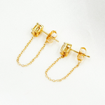 Load image into Gallery viewer, EFI52161. 14k Solid Gold Diamond Dangle Studs