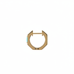 Load image into Gallery viewer, EHZ57587TQ. 14K Solid Gold Octagon Hoop Earrings with Turquoise