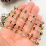Load image into Gallery viewer, Buy Multi Tourmaline Sterling Silver Wire Chain