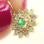 Load image into Gallery viewer, 14K Solid Gold Diamond Flower Charm. GDP211