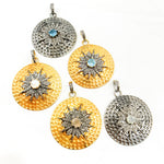 Load image into Gallery viewer, DP272. Diamond Sterling Silver Round Star Pendant with Gemstone