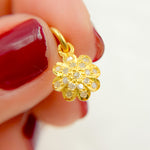 Load image into Gallery viewer, DC252. Diamond Sterling Silver Flower Charm