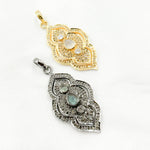 Load image into Gallery viewer, Diamond Sterling Silver Fancy Shape Pendant with Gemstone