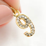 Load image into Gallery viewer, DC190. Diamond Sterling Silver Number "9" Charm