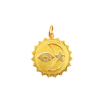 Load image into Gallery viewer, 14K Solid Gold Sun Shape Pendant with Diamonds. GDP341