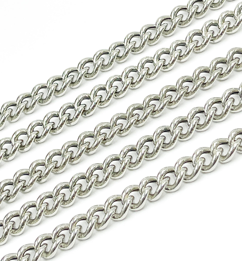 Oxidized 925 Sterling Silver Curb Chain. Y4OX