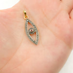 Load image into Gallery viewer, DP354. Diamond Sterling Silver Eye Pendant with Gemstone