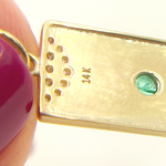 Load image into Gallery viewer, Buy 14K Solid Gold Diamond and Gemstone Rectangle Eye Charm