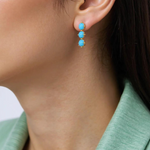 Load image into Gallery viewer, Gold Turquoise Bar Stud Earring