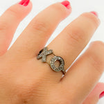 Load image into Gallery viewer, DR026. Diamond Sterling Silver XO Ring