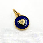 Load image into Gallery viewer, Sterling Silver Round Heart Enamel Charms