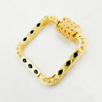 Load image into Gallery viewer, Silver Square Enamel Carabiner Clasp