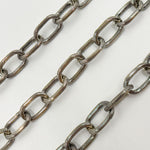 Load image into Gallery viewer, Oxidized Sterling Silver Textured Oval Chain