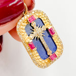 Load image into Gallery viewer, KG285. 14K Solid Gold Cross Rectangle Pendant