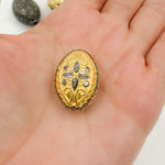 Load image into Gallery viewer, DC849. Diamond & Sterling Silver Oval Bead