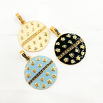 Load image into Gallery viewer, Diamond Sterling Silver Round Enamel Pendant
