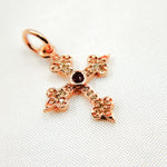 Load image into Gallery viewer, DC327. Diamond Sterling Silver Cross Pendant with Gemstone