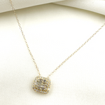 Load image into Gallery viewer, PFF32462. 14k Solid Yellow Gold Cable Link Necklace with Diamonds