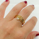 Load image into Gallery viewer, 14K Solid Gold Diamond Spiral Ring.