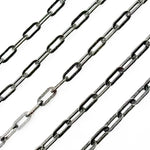 Load image into Gallery viewer, Rhodium Sterling Silver Matt Paperclip Chain