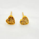 Load image into Gallery viewer, DE053. Pave Diamond Sterling Silver Heart Studs