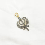 Load image into Gallery viewer, Diamond Silver OM Symbol Pendant