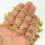 Load image into Gallery viewer, Gold Plated 925 Sterling Silver Short & Long Flat Oval Link Chain