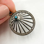 Load image into Gallery viewer, Shop Sterling Silver Round Fancy Pendant with Gemstone