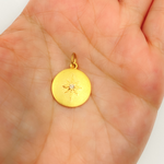 Load image into Gallery viewer, 14K Solid Gold Circle Star Pendant with Diamonds. GDP333