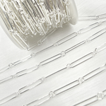 Load image into Gallery viewer, 925 Sterling Silver Paperclip and Round Link Chains