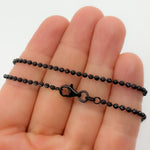 Load image into Gallery viewer, DCB200BR. Black Rhodium Sterling Silver Bead Necklac