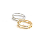 Load image into Gallery viewer, 14k Solid Gold Spiral Baguette Diamond Ring.