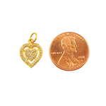 Load image into Gallery viewer, GDP305. 14K Solid Gold Heart Charm with Diamond and Gemstone