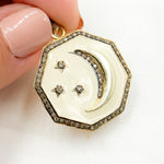 Load image into Gallery viewer, DP749A. Moon & Stars Enamel Pendant