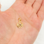 Load image into Gallery viewer, DC340. Diamond Sterling Silver Round Eye Charm with Gemstone