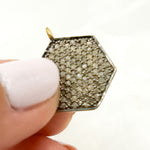 Load image into Gallery viewer, DC416. Diamond Sterling Silver Hexagon Pendant