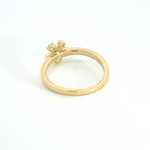 Load image into Gallery viewer, 14k Solid Gold Diamond Flower Ring.