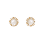 Load image into Gallery viewer, EFC53055PL. 14k Solid Gold Diamond and Gemstone Round Stud Earrings