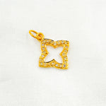 Load image into Gallery viewer, 14K Solid Gold Diamonds Flower Charm. GDP12