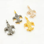 Load image into Gallery viewer, DC889. Diamond Sterling Silver Fleur De Lis Shape Pendant