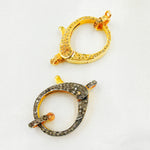 Load image into Gallery viewer, DC688B. Pave Diamond & 925 Sterling Silver Pear Shape Trigger Clasp