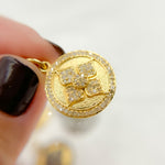 Load image into Gallery viewer, DC898. Diamond & Sterling Silver Round Flower Pendant with Gemstone