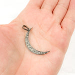 Load image into Gallery viewer, DP1004. Diamond Sterling Silver Moon Pendant